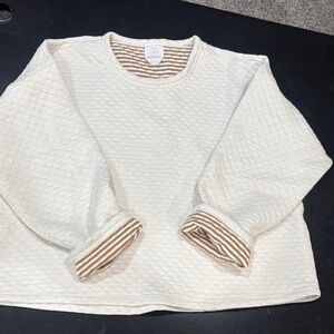 J.Crew Cream reversible Quilted Sweatshirt